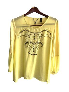 BKE -WOMENS RHINESTONE EMBELLISHMENT PULLOVER CREW NECK LONG SLEEVE SIZE LARGE